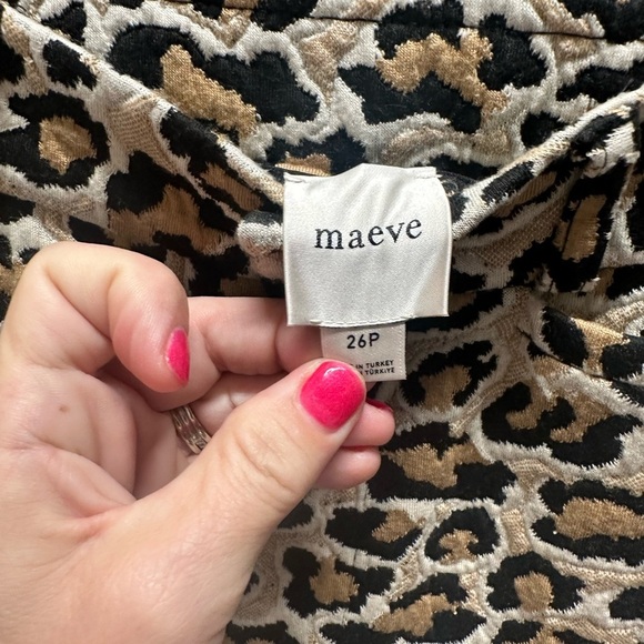 Anthropologie’s Mauve The Ettie high-rise wide leg crop pant in leopard - Picture 6 of 7